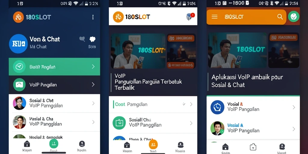 Tampilan aplikasi 180SLOT dengan fungsi VoIP Panggilan yang sederhana dan intuitif.