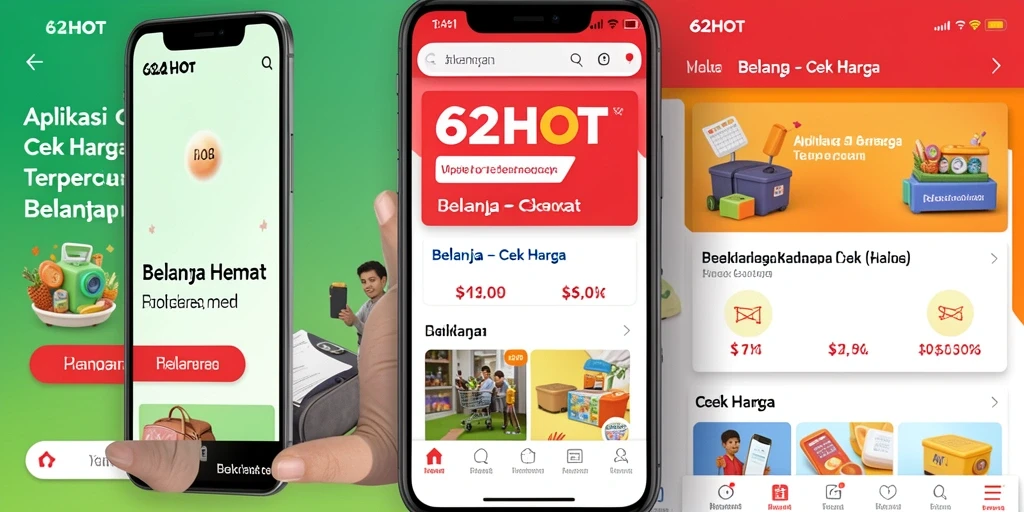 Antarmuka 62HOT yang mudah digunakan untuk cek harga.
