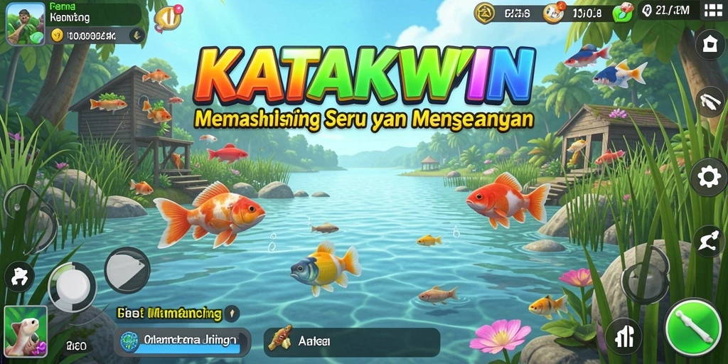 Antarmuka pengguna KATAKWIN yang menarik saat memancing.