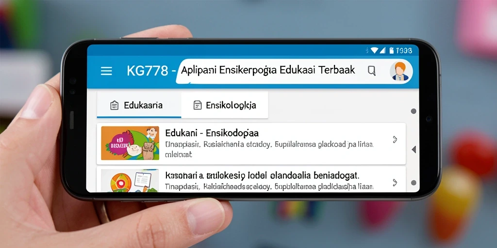 Antarmuka KG778 dengan tampilan ensiklopedia yang menarik.