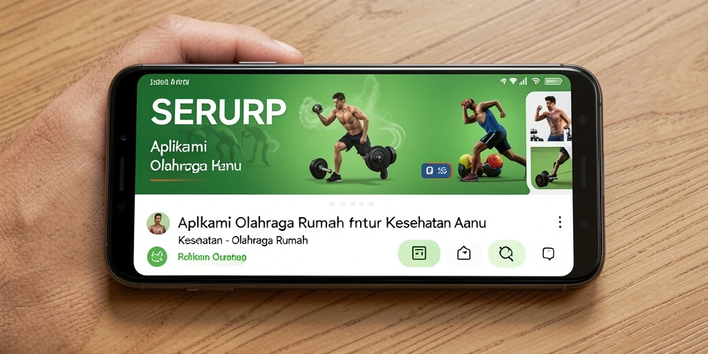 Tampilan utama aplikasi SERURP dengan fitur Olahraga Rumah.