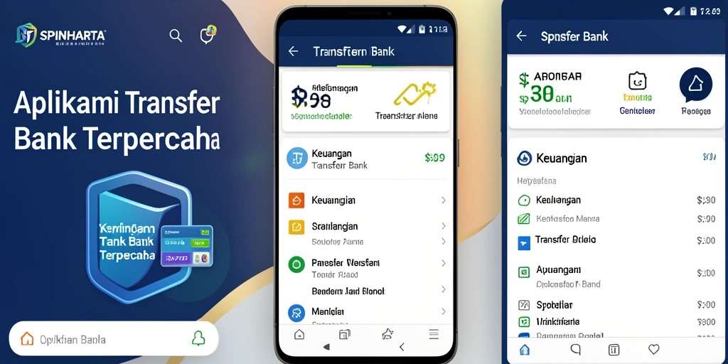 Tampilan antarmuka SPINHARTA untuk transaksi Transfer Bank yang mudah.